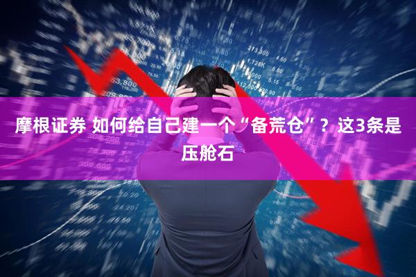 摩根证券 如何给自己建一个“备荒仓”？这3条是压舱石
